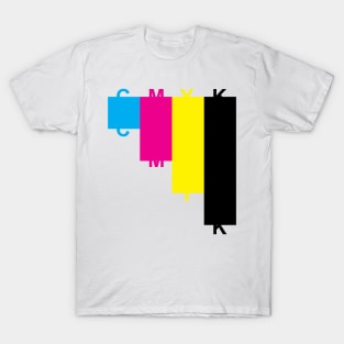 CMYK Cascading Blocks and Letters T-Shirt
